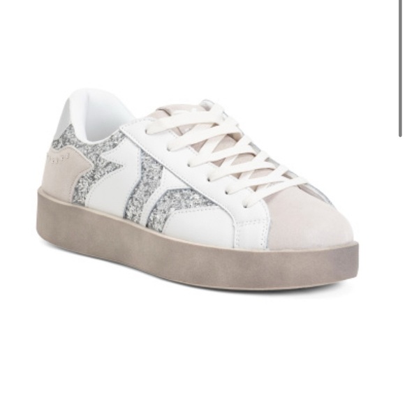 COB by Culture of Brave Women's Sneakers in White and glitter Gray NWT Size8-8.5